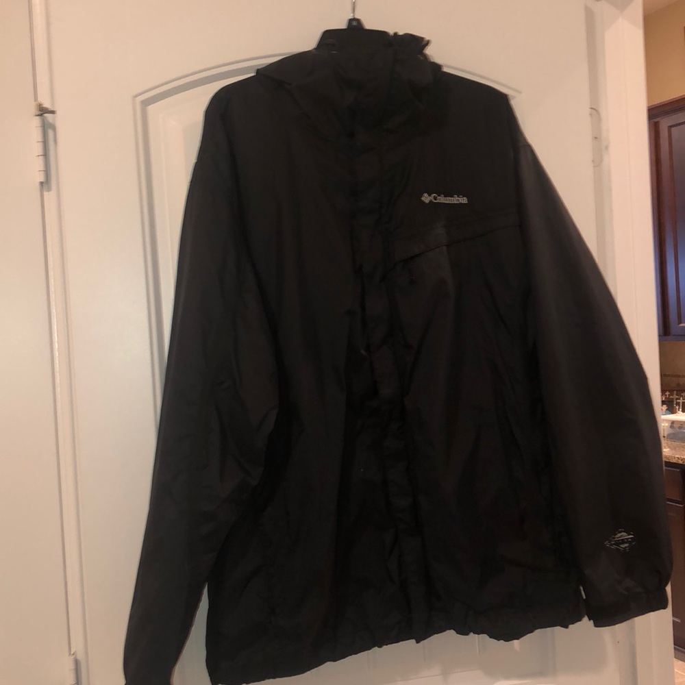 COPY - Black Columbia rain jacket.